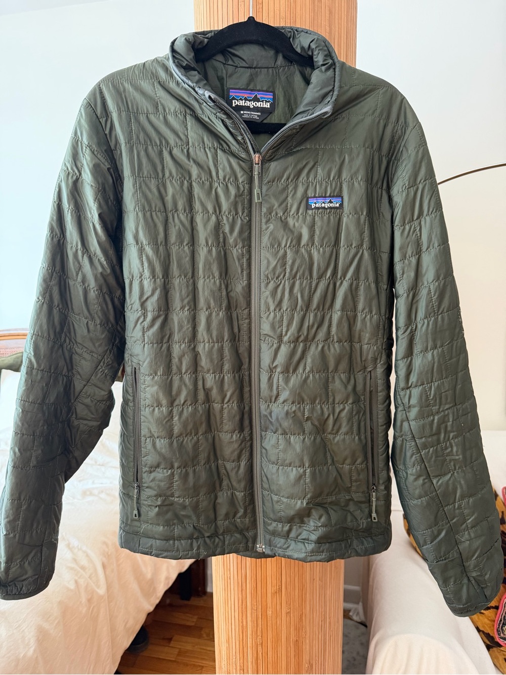 Patagonia Olive Green Quilted Jacket - Full Zip